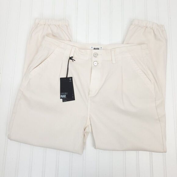 PAIGE Pleated Mayslie Double Button Skinny Jeans Size 32 - Picture 6 of 13